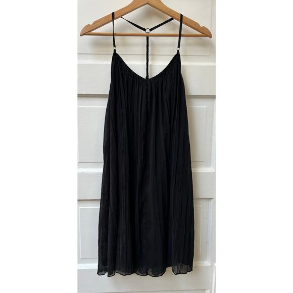 Abercrombie & Fitch Black Swing Dress Size Large Pleated Boho - Picture 3 of 9